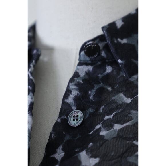 Burberry Size 6 Crushed Organza Button Down Blouse Abstract Animal Print - Picture 5 of 12